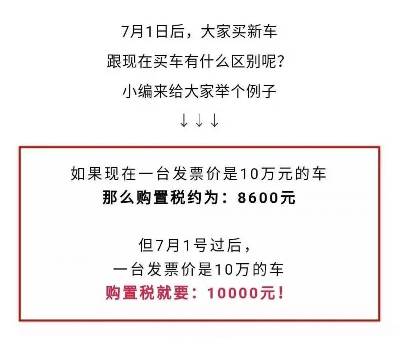 7月1日起,车辆购置税提高?不存在的!